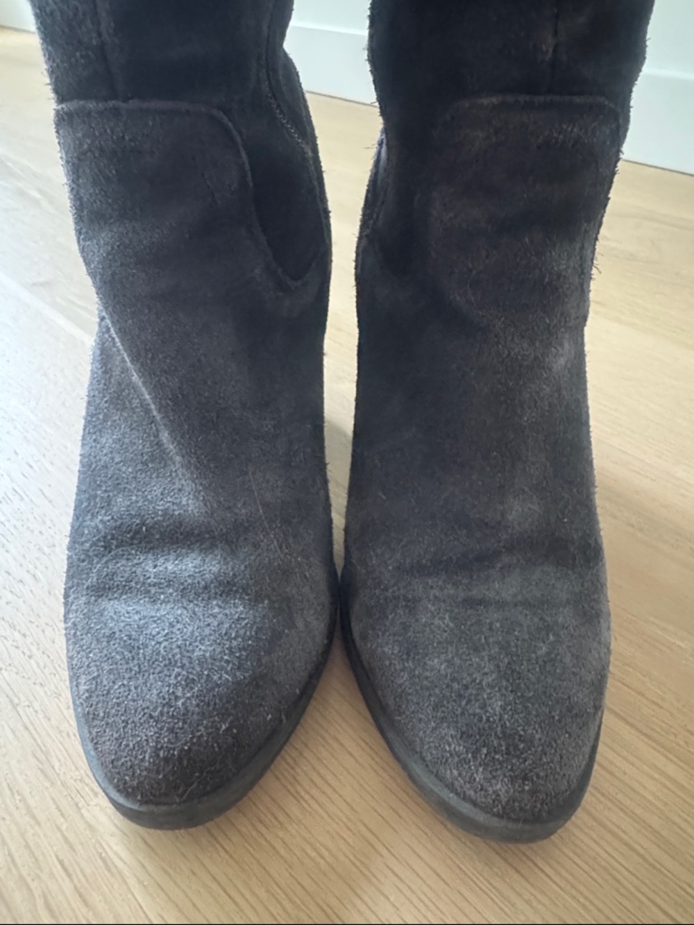 Steve Madden Tall Suede Knee-High Boots in Charcoal - Picture 5 of 6